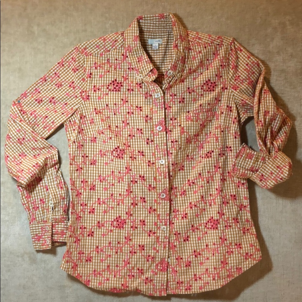 Odille from Anthropologie Eyelet Button Down Top